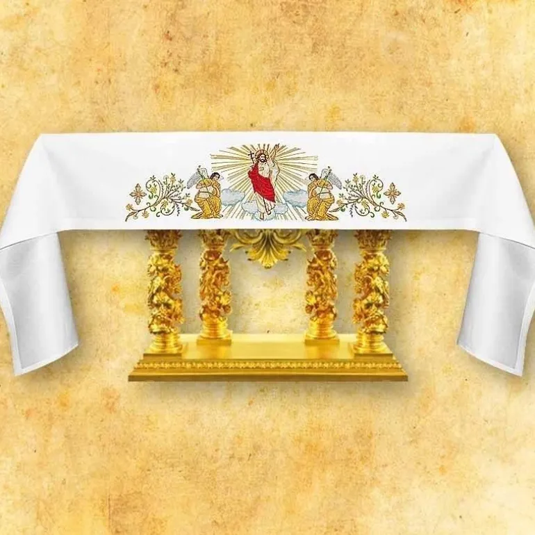 Articles Religieux JP nappe d'autel Pâques^ Nappe Pâques | Broderie Devant