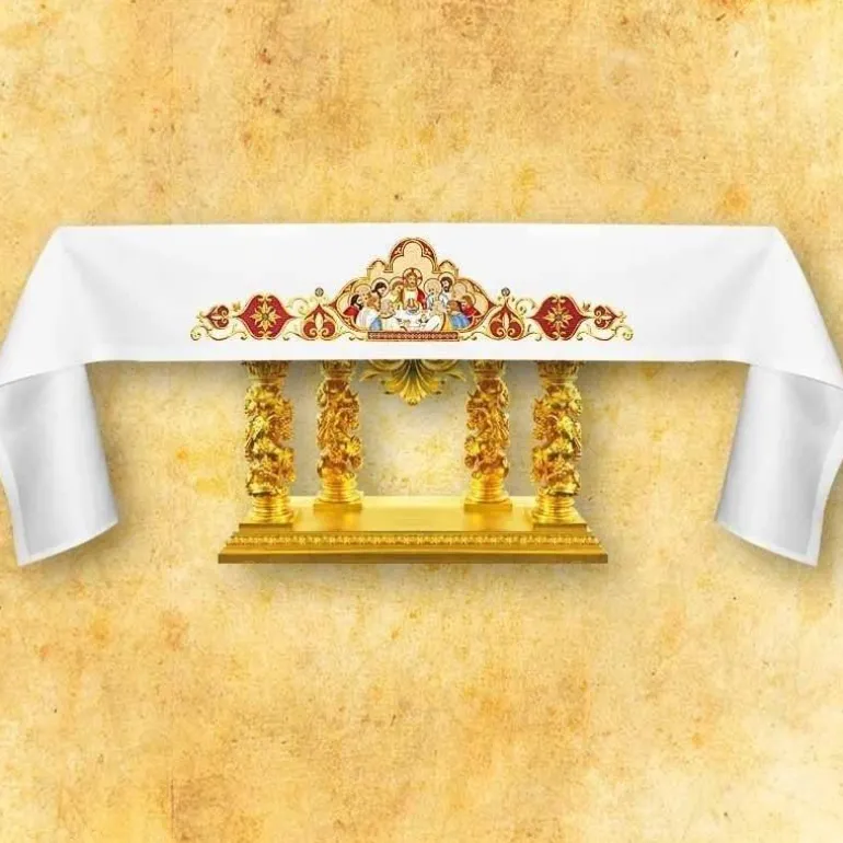 Articles Religieux JP nappe pour autel à église^ Nappe Pâques | Broderie Devant