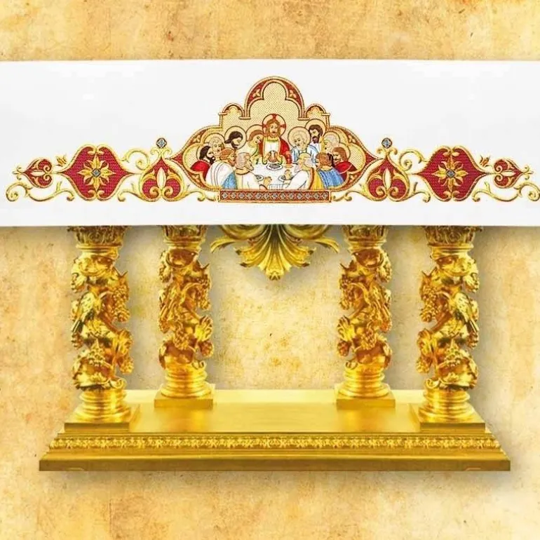 Articles Religieux JP nappe pour autel à église^ Nappe Pâques | Broderie Devant