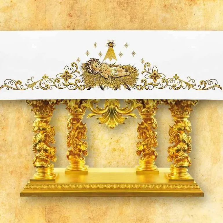 Articles Religieux JP Nappe pour église^ Nappe Noël | Broderie Devant