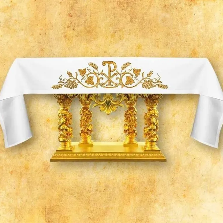 Articles Religieux JP nappe pour messe^ Nappe Pâques | Broderie Devant