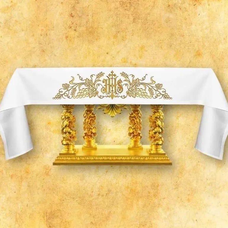 Articles Religieux JP nappe pour messe^ Broderie Devant