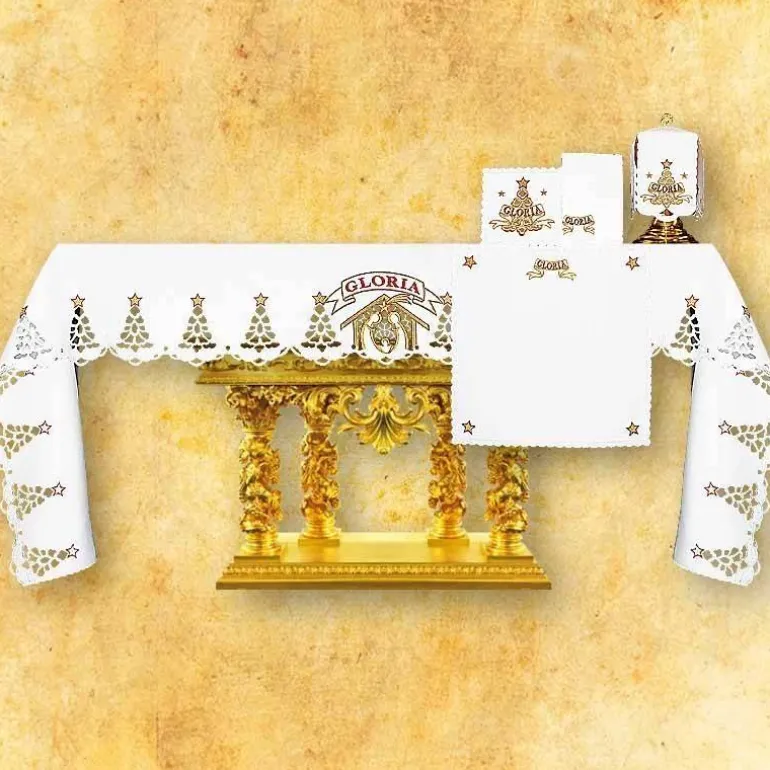 Articles Religieux JP nappe pour messe Noël^ Nappe Noël | Broderie Devant