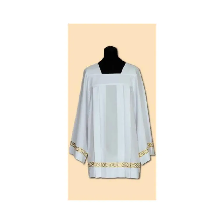 Articles Religieux JP Surplis de prêtre avec bande dorée -^ Surplis